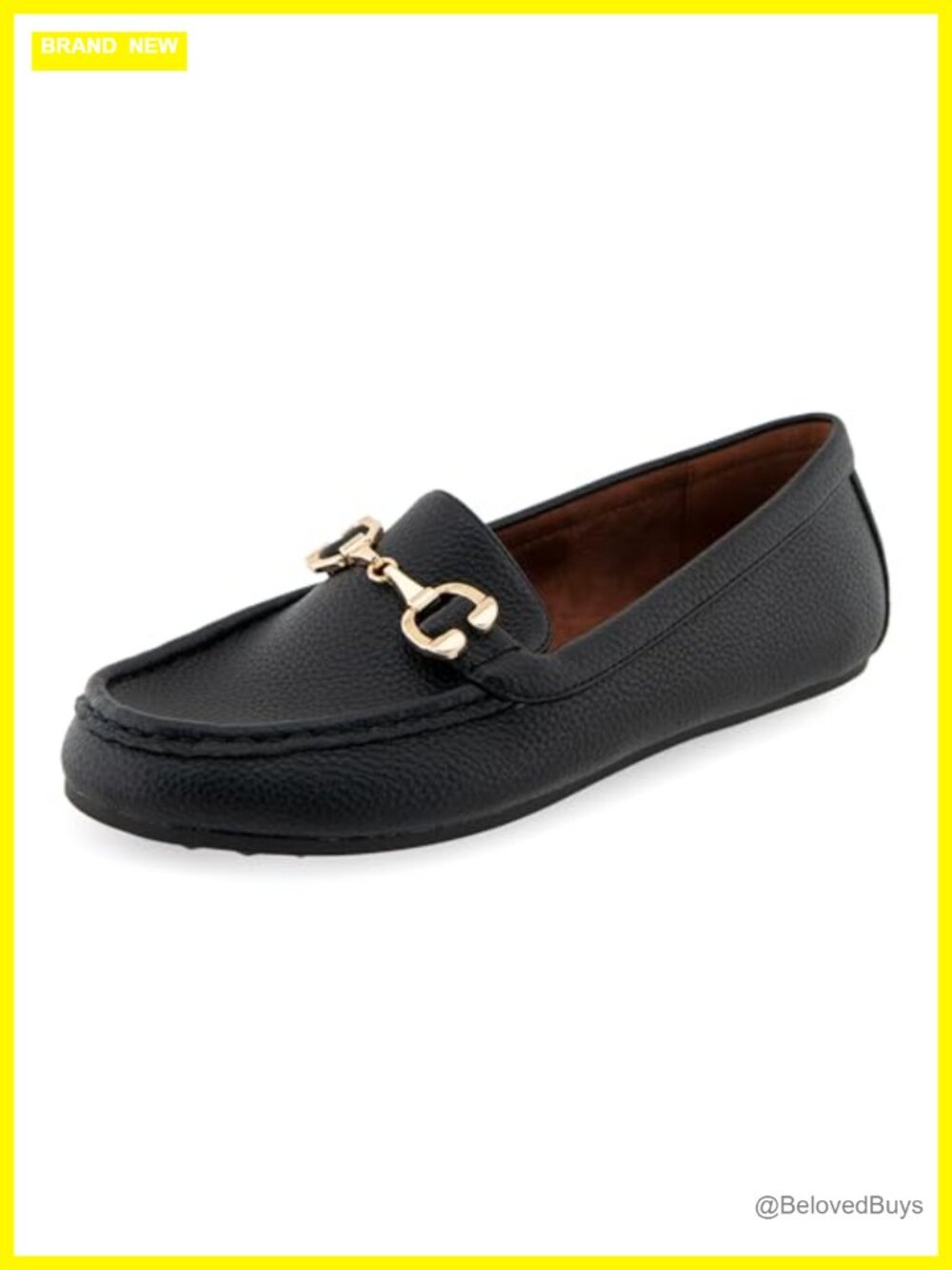 Aerosoles Women's Dallas Almond Toe Slip-On Loafer Faux Leather Flat
